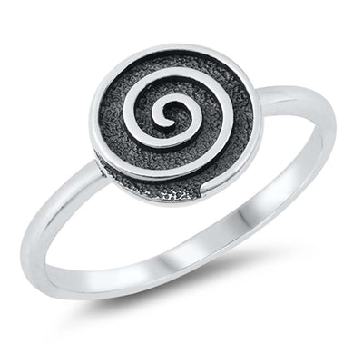 Sterling Silver Oxidized Spiral Ring