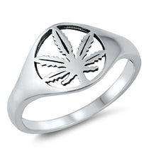 Load image into Gallery viewer, Sterling Silver Oxidized Marijuana Ring