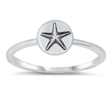 Load image into Gallery viewer, Sterling Silver Oxidized Stamped Starfish Ring