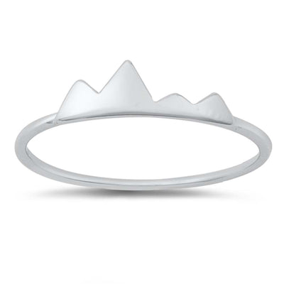 Sterling Silver Rhodium Plated Mountains Ring