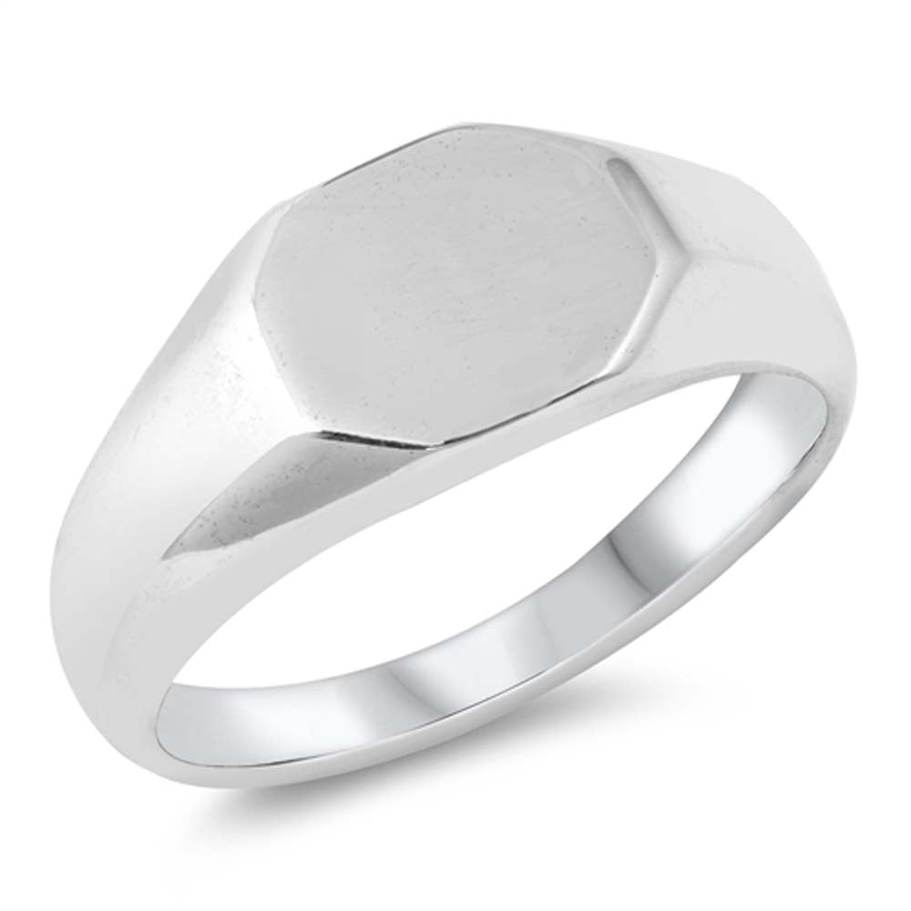 Sterling Silver High Polish Signet Ring