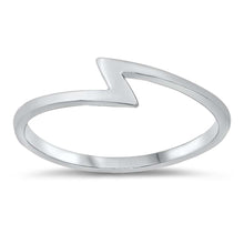 Load image into Gallery viewer, Sterling Silver Rhodium Plated Lightning Bolt Ring