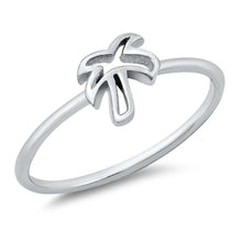 Load image into Gallery viewer, Sterling Silver Rhodium Plated Palm Tree Ring
