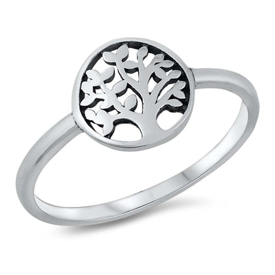 Sterling Silver Oxidized Tree Of Life Ring