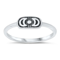 Sterling Silver Oxidized Two Moons Ring