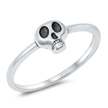 Load image into Gallery viewer, Sterling Silver Oxidized Mini Skull Ring