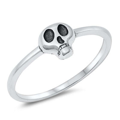 Sterling Silver Oxidized Mini Skull Ring