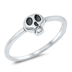 Sterling Silver Oxidized Mini Skull Ring
