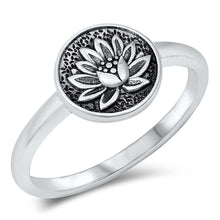 Load image into Gallery viewer, Sterling Silver Oxidized Lotus Ring
