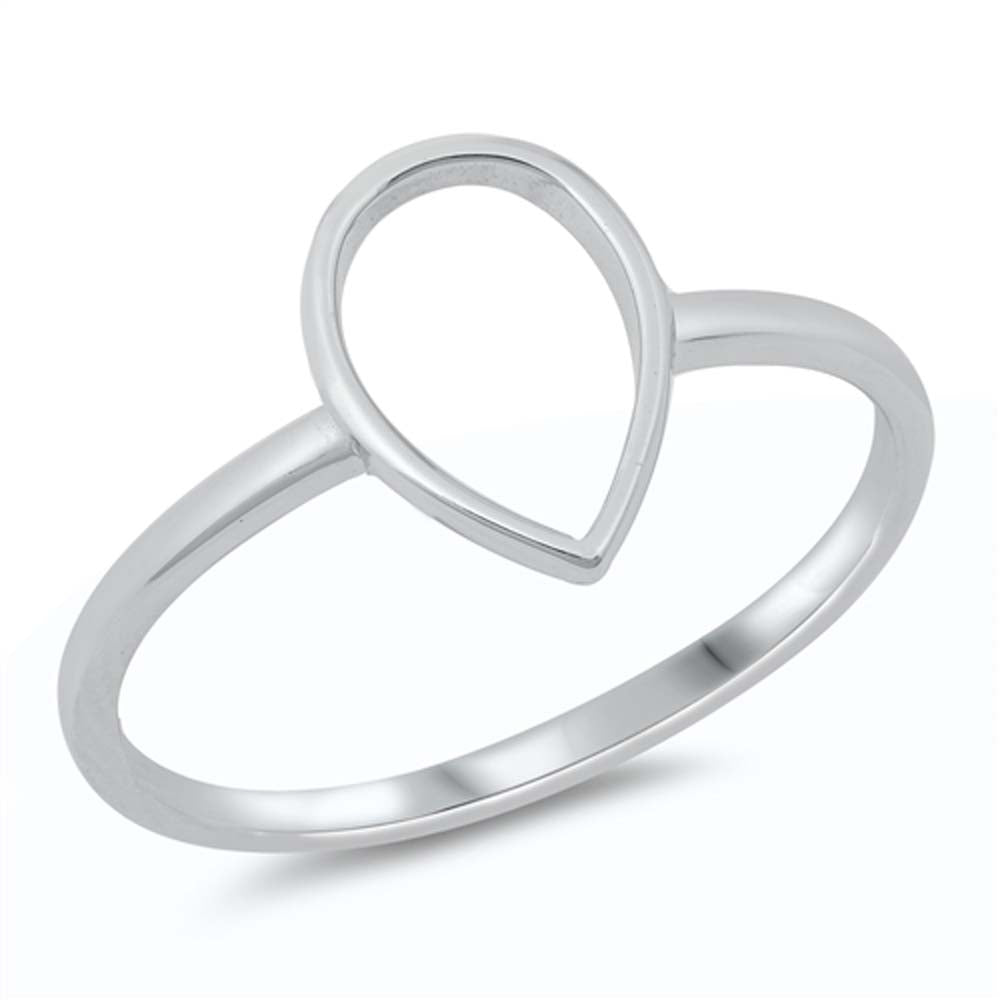 Sterling Silver High Polish Teardrop Ring