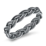 Sterling Silver Oxidized Braided Band Ring