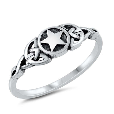 Sterling Silver Oxidized Star Ring