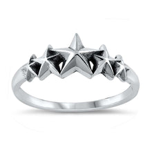 Load image into Gallery viewer, Sterling Silver Oxidized Stars Ring