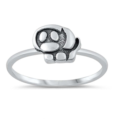 Sterling Silver Oxidized Dog Ring