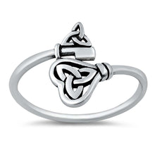 Load image into Gallery viewer, Sterling Silver Oxidized Celtic Key Ring