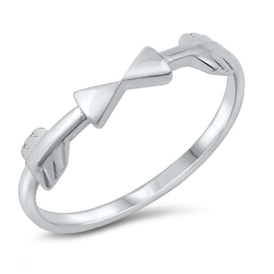 Sterling Silver Rhodium Plated Arrows Ring