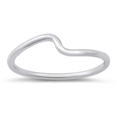Sterling Silver Rhodium Plated Wave Ring