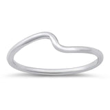 Sterling Silver Rhodium Plated Wave Ring