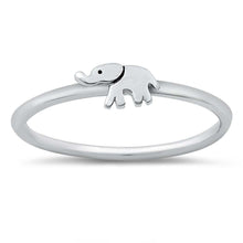 Load image into Gallery viewer, Sterling Silver Rhodium Plated Mini Elephant Ring