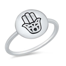 Load image into Gallery viewer, Sterling Silver Oxidized Hamsa Ring