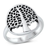 Sterling Silver Oxidized Tree Of Life Ring