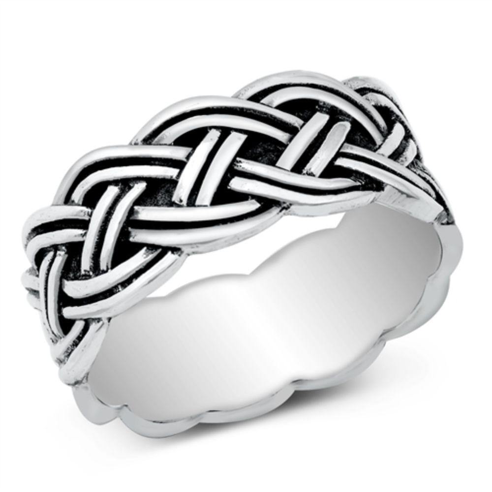 Sterling Silver Oxidized Braid Ring