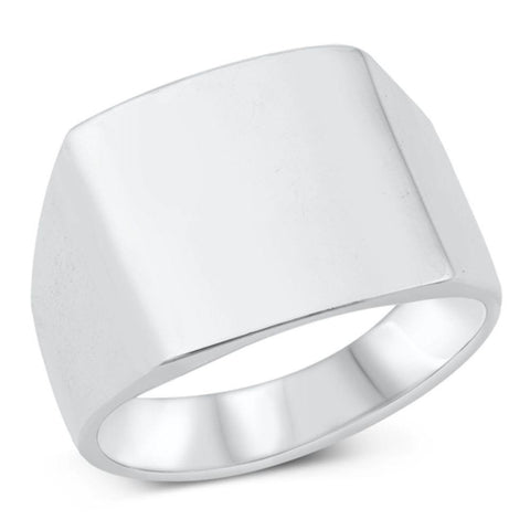 Sterling Silver High Polished Signet Ring