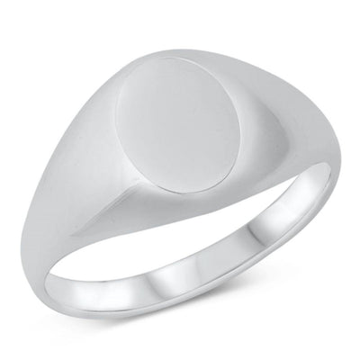 Sterling Silver Oxidized Signet Ring - silverdepot