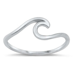 Sterling Silver Rhodium Plated Little Wave Ring