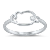 Sterling Silver Rhodium Plated Cloud Ring