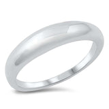 Sterling Silver Rhodium Plated Thin Dome Ring