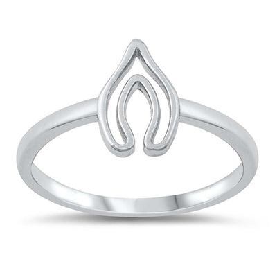 Sterling Silver Rhodium Plated Horseshoe Ring