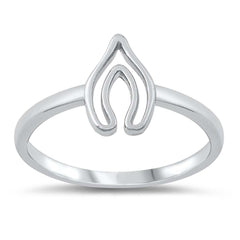 Sterling Silver Rhodium Plated Horseshoe Ring