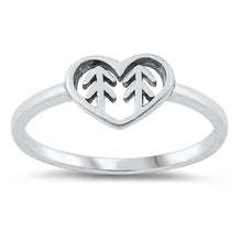 Load image into Gallery viewer, Sterling Silver Oxidized Tree Hearts Ring