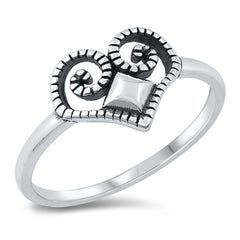 Sterling Silver Oxidized Heart Ring