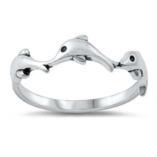 Load image into Gallery viewer, Sterling Silver Oxidized Dolphin Ring