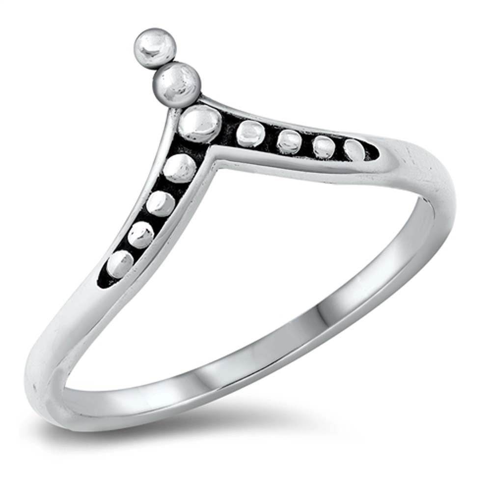 Sterling Silver Oxidized V Shaped Ring