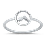 Sterling Silver Rhodium Plated Mountain Ring