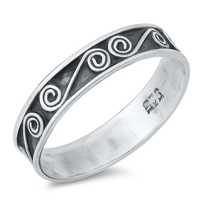 Sterling Silver Oxidized Plain Ring