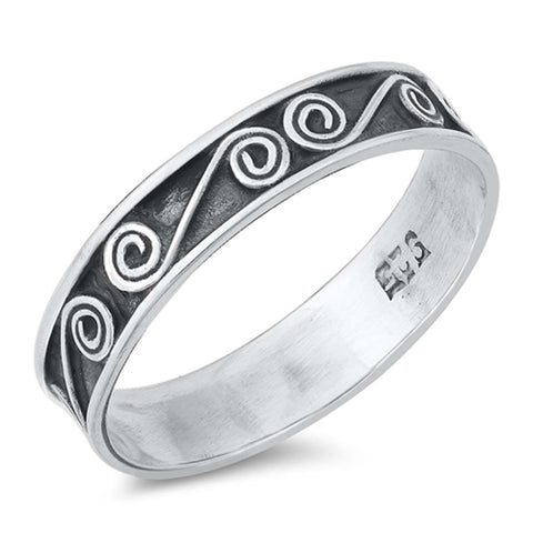 Sterling Silver Oxidized Plain Ring