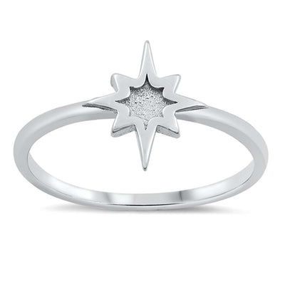 Sterling Silver Rhodium Plated Twinkle Star Ring