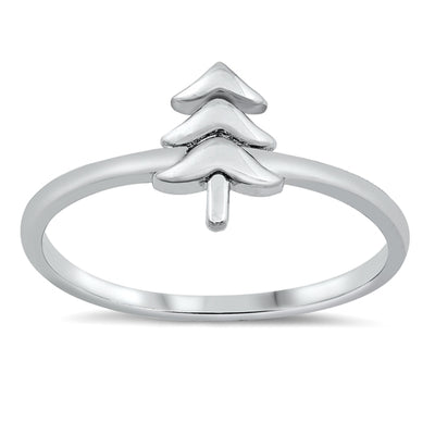 Sterling Silver Rhodium Plated Tree Ring
