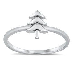 Sterling Silver Rhodium Plated Tree Ring