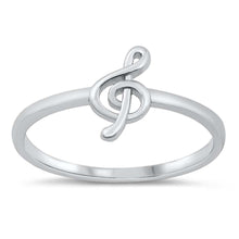 Load image into Gallery viewer, Sterling Silver Rhodium Plated Music Note Ring