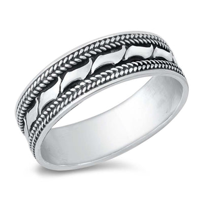 Sterling Silver Oxidized Bali Design Ring