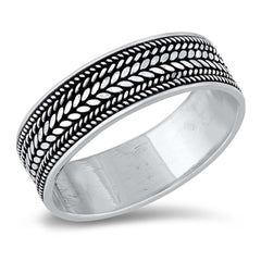 Sterling Silver Oxidized Bali Ring