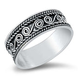 Sterling Silver Oxidized Bali Ring