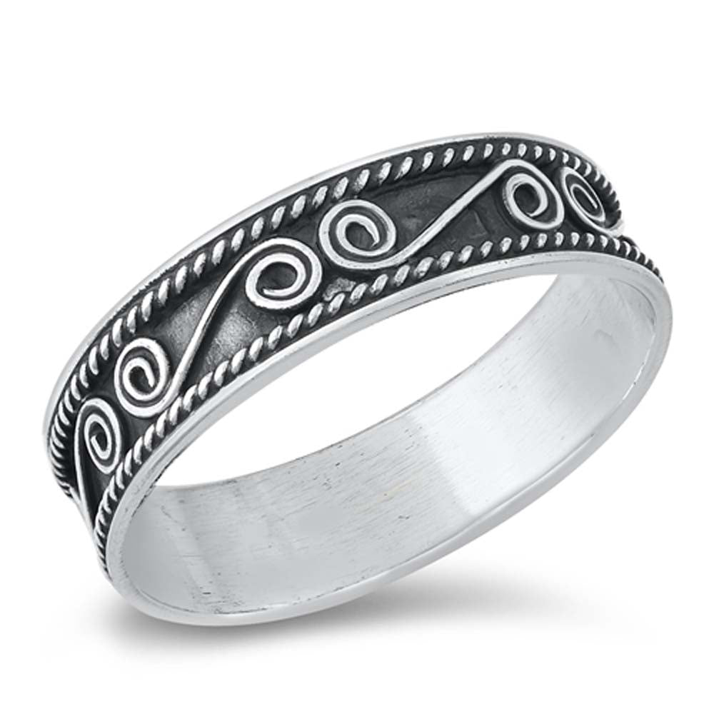 Sterling Silver Oxidized Bali Ring