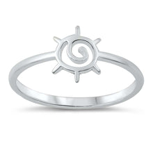 Load image into Gallery viewer, Sterling Silver Rhodium Plated Sun Spiral Ring