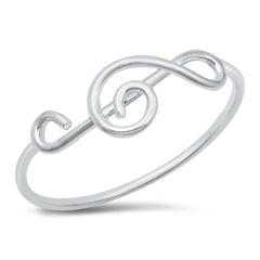 Sterling Silver High Polished Music Note Ring